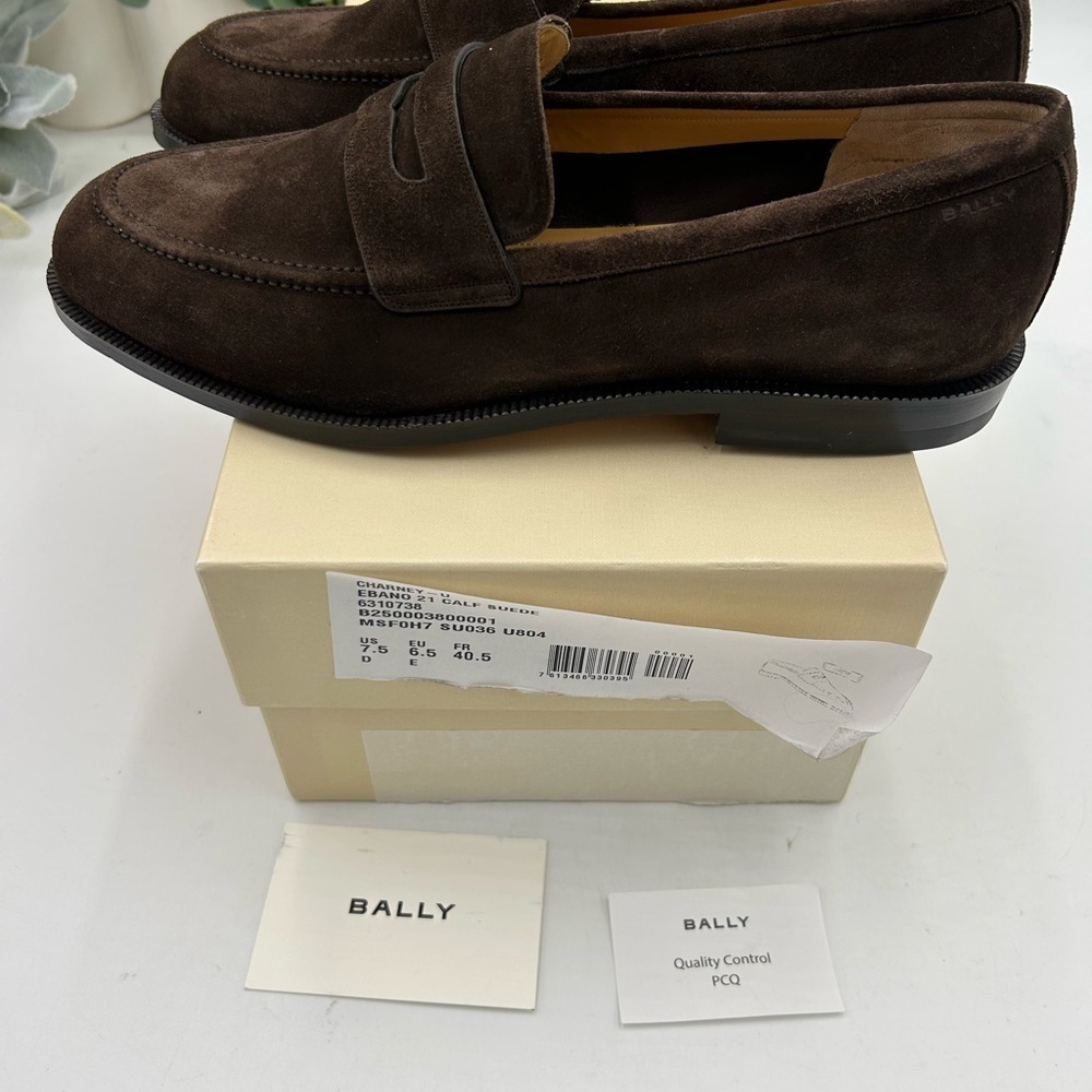 Men's Bally CHARNEY suede penny loafers size 7.5 US - Picture 4 of 9